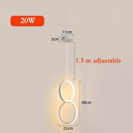 Ciana - Circle LED Hanging Pendant Light - Double Round 