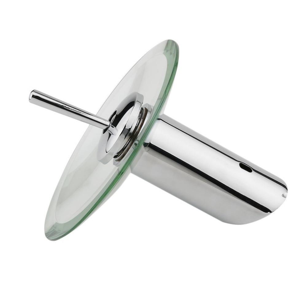 Circular Glass Single Handle Waterfall Bathroom Faucet - 