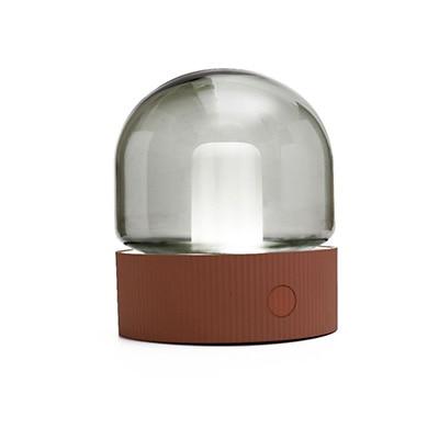 Clara - Dome Glass Table Lamp - Brick Red - Table Lamp