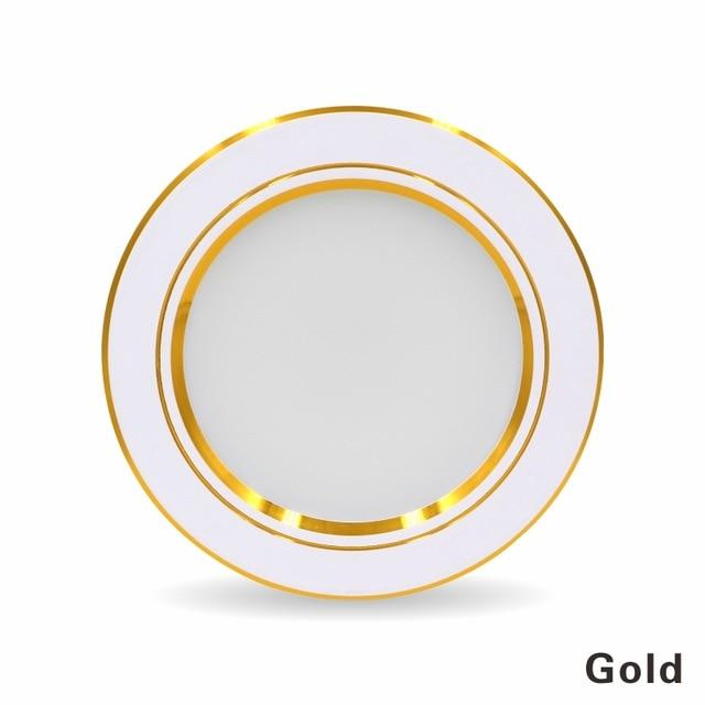 Classy Round Recessed Ceiling Light - Gold / Cold White / 5w