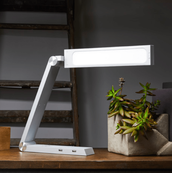 Clean Minimal Black Desk Lamp with Wireless Charging - Table