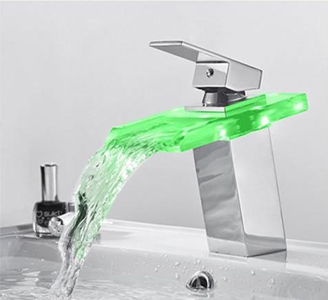 Color changing LED Waterfall Bath Faucet - Faucet