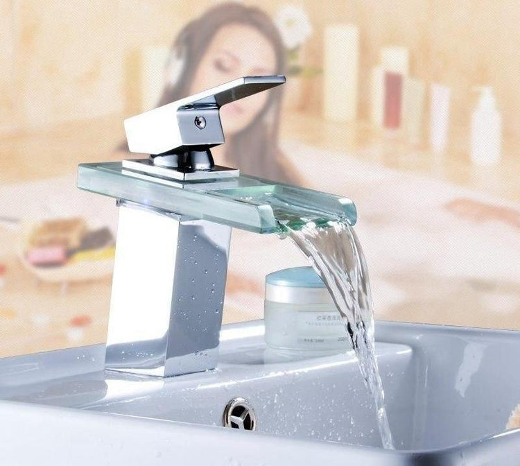 Color changing LED Waterfall Bath Faucet - Faucet