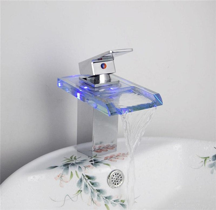 Color changing LED Waterfall Bath Faucet - Faucet