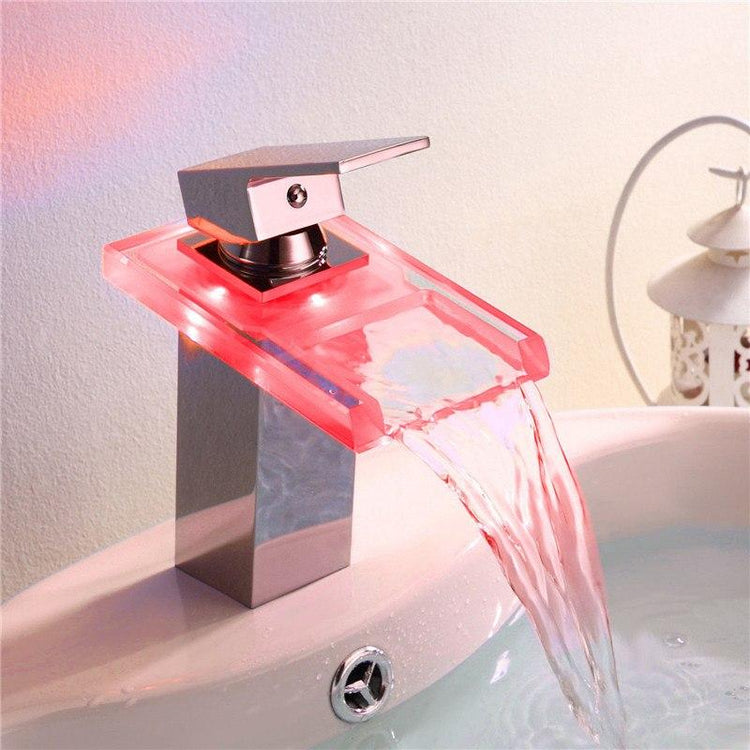 Color changing LED Waterfall Bath Faucet - Faucet