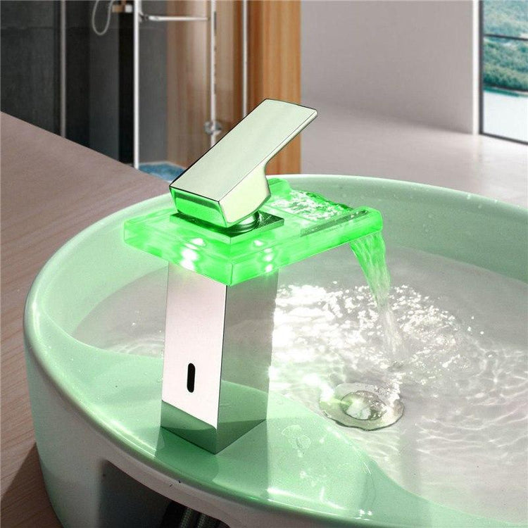Color changing LED Waterfall Bath Faucet - Faucet