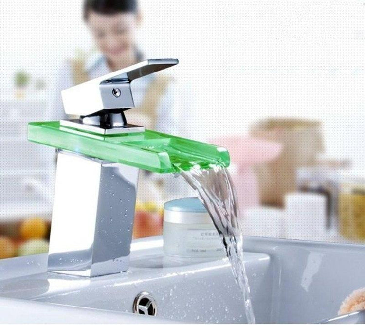 Color changing LED Waterfall Bath Faucet - Faucet