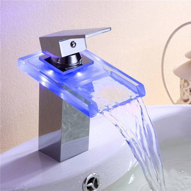 Color changing LED Waterfall Bath Faucet - Faucet