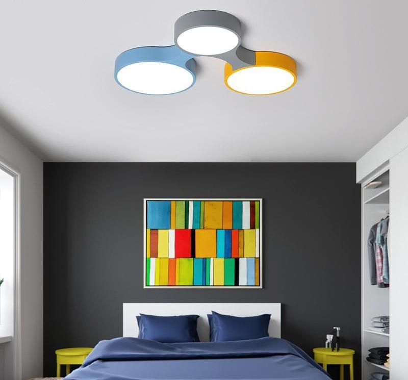 Colorful Circular Flush Mounted Ceiling Lamp - 3 Lamps - 24 