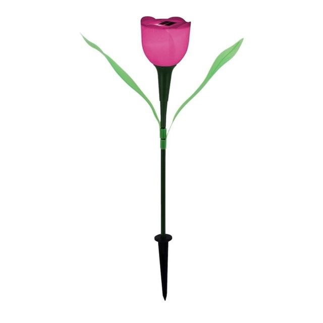 Colorful Tulip Shaped Solar Garden Light - Pink - Solar 