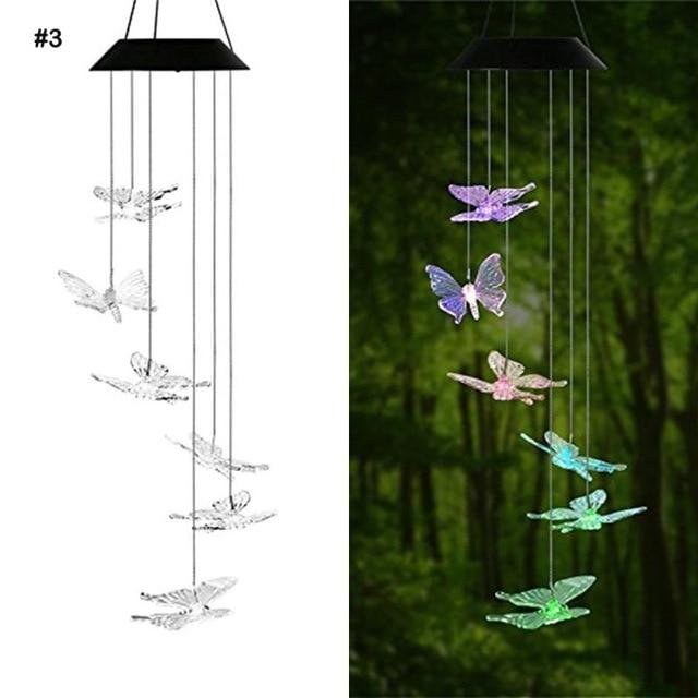 Colorful Wind Chime Solar LED Lights - Butterflies - Solar 