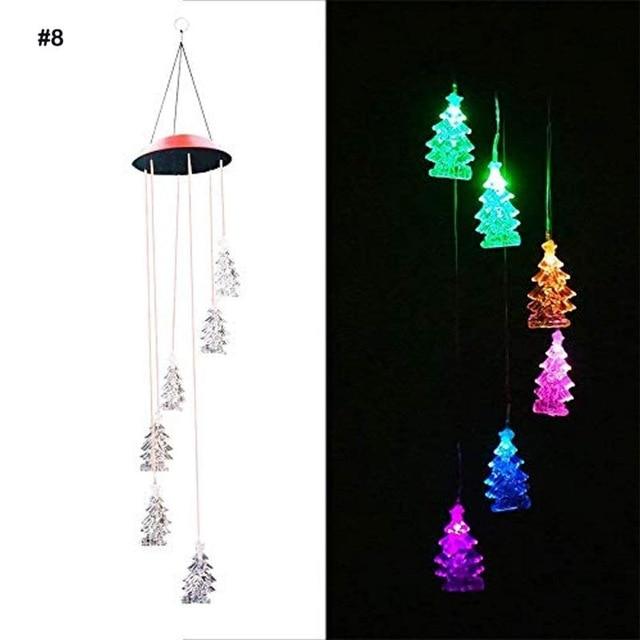 Colorful Wind Chime Solar LED Lights - Christmas Trees - 