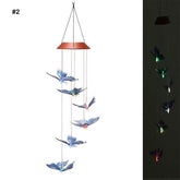 Colorful Wind Chime Solar LED Lights - Large Butterflies - 