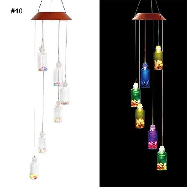 Colorful Wind Chime Solar LED Lights - Mini Jars - Solar 