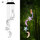 Colorful Wind Chime Solar LED Lights - Moons & Stars - Solar