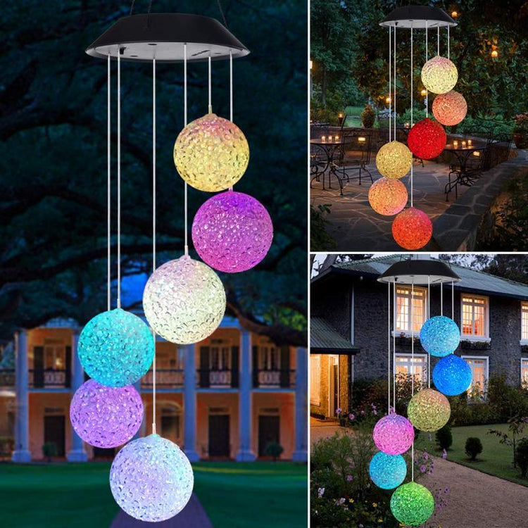 Colorful Wind Chime Solar LED Lights - Spheres - Solar Light