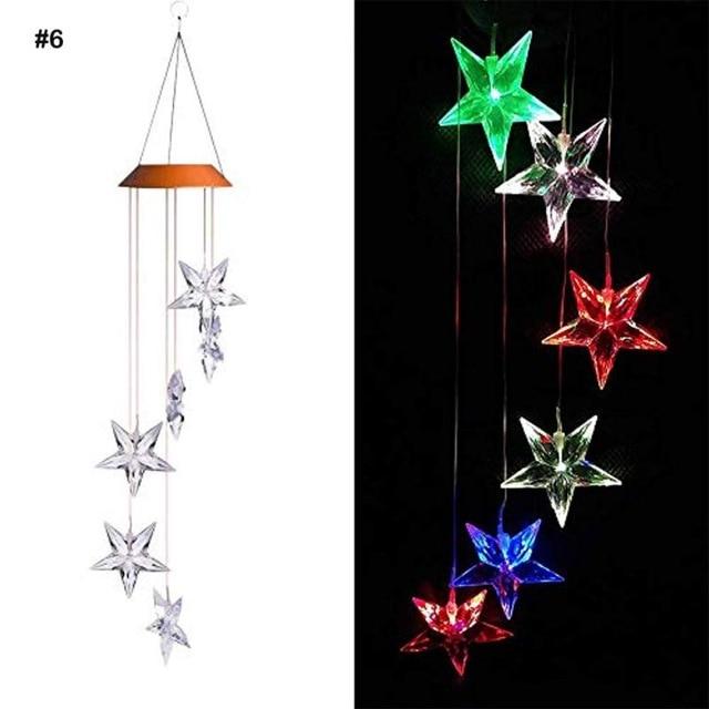 Colorful Wind Chime Solar LED Lights - Stars - Solar Light