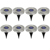 Concealed LED Pathway Solar Garden Light - 8 Pieces / White 