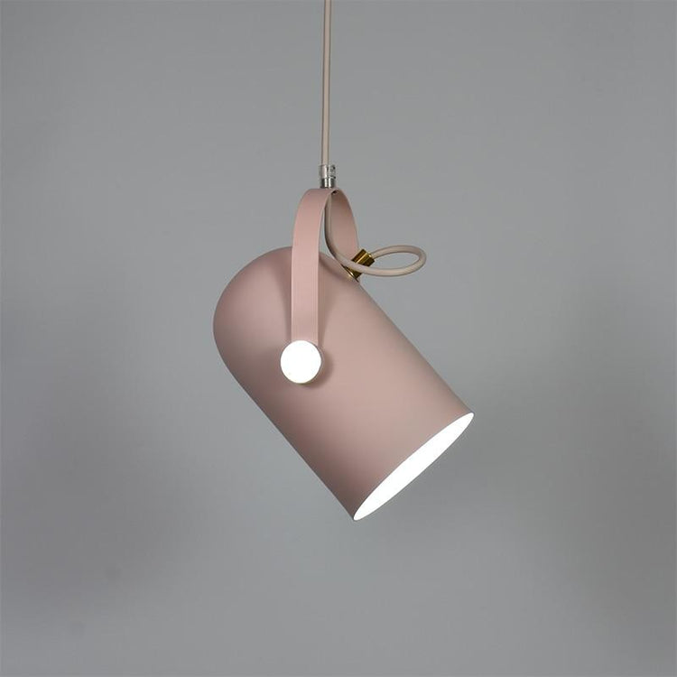 Contemporary Adjustable Pendant Drop Light - Pink / Black - 