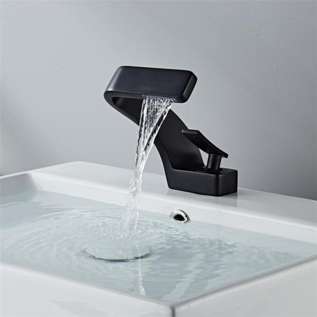 Contemporary Bathroom Mixer Faucet - Black - Faucet