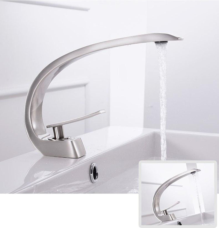 Contemporary Curved Bath Faucet - Faucet