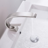 Contemporary Curved Bath Faucet - Brushed Nickel - Faucet