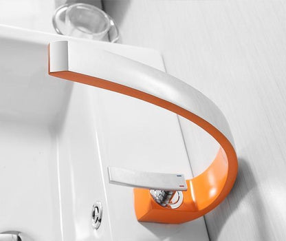 Contemporary Curved Bath Faucet - Orange - Faucet