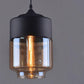 Contemporary Glass Pendant Light - Black & Amber / 11 x 7 - 