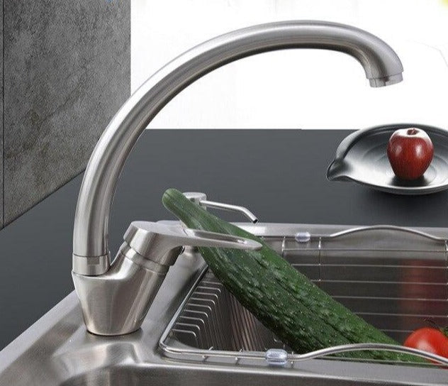 Contemporary Kitchen Faucet - Nickel - Faucet