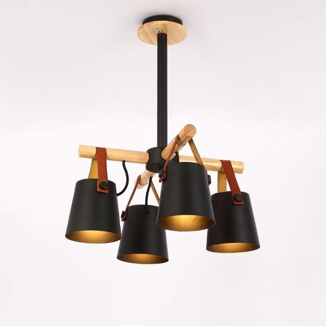 Contemporary Lamp Shade Chandelier - Black / 4 - Chandelier