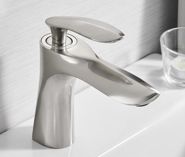 Curvy Stylish Bath Faucet - Brushed Nickel - Faucet