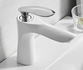 Curvy Stylish Bath Faucet - White & Chrome - Faucet