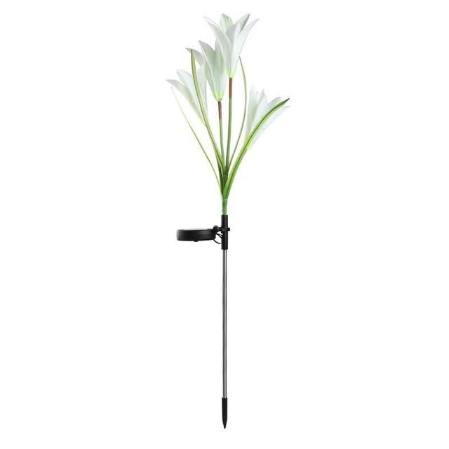 Cute Lilies Solar LED Garden Lights - White / 2 Bunches - 