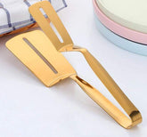 Dazzling Stainless Steel Spatula Tong - Gold - Cutlery Set
