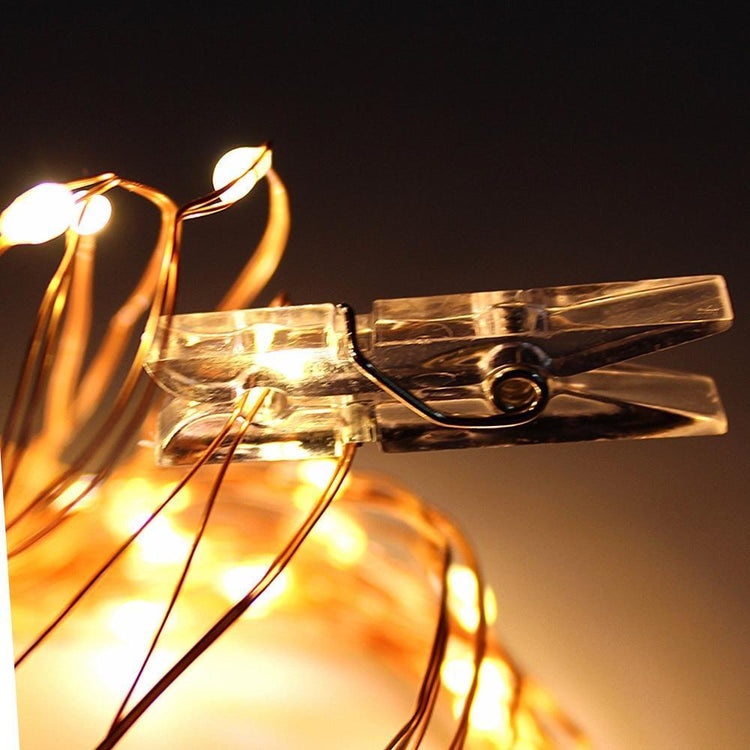 Delightful LED String Lights with Photo Clips - Decorative 