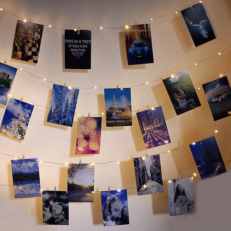 Delightful LED String Lights with Photo Clips - Decorative 