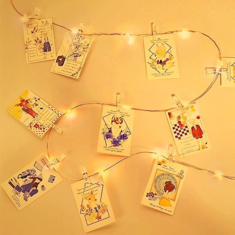 Delightful LED String Lights with Photo Clips - Decorative 