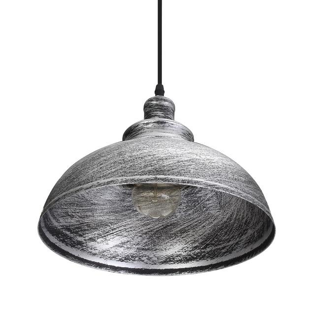 Electra - Industrial Dome Pendant Lamp - Black & Silver - 