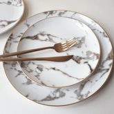 Elegant Marble Finish Dining Plate Collection - Plate