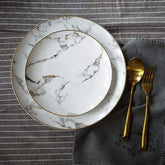 Elegant Marble Finish Dining Plate Collection - All Sizes 