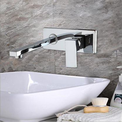 Elegant Wall Mounted Bathroom Faucet - Silver - Faucet