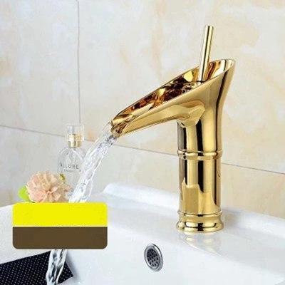 Elegant Waterfall Flow Bath Faucet - Gold / Short - 9.4 - 