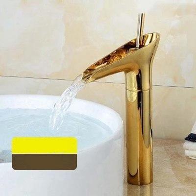 Elegant Waterfall Flow Bath Faucet - Gold / Tall - 12.2 - 