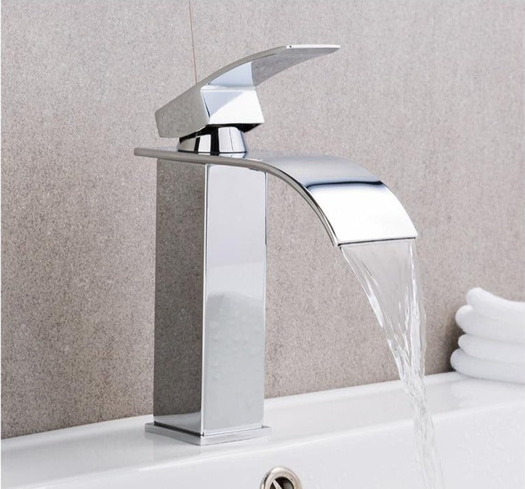 Elementary Waterfall Spout Bathroom Faucet - Faucet