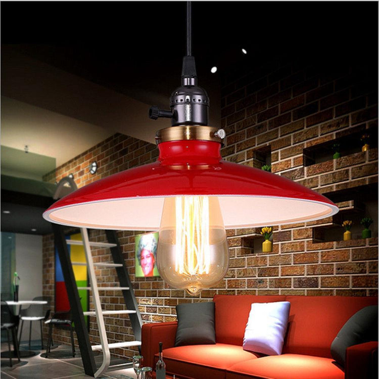 Eliora - Retro Colorful Metal Pendant Lamp - Red - Pendant 