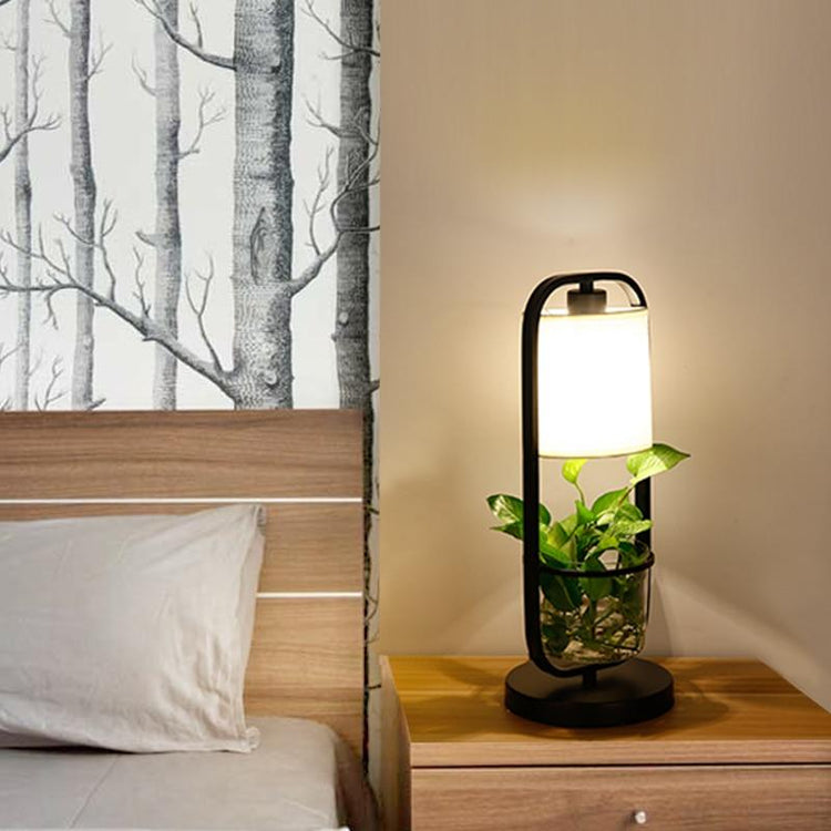 Ellie - Modern Black Desk Lamp with Planter - Table Lamp