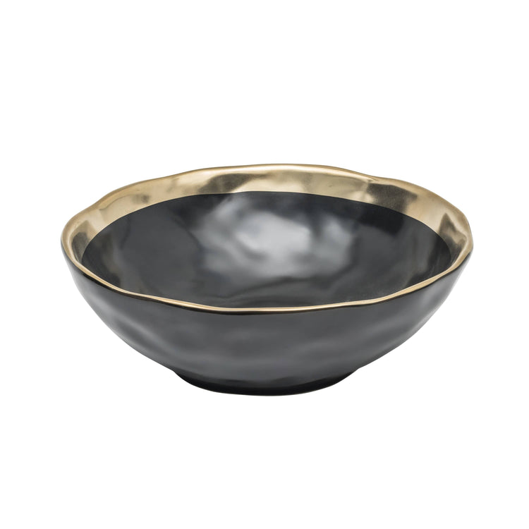 Euro Black Gold Border Dining Bowl - Large - Bowl