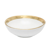 Euro White Gold Border Dining Bowl - Large - Bowl