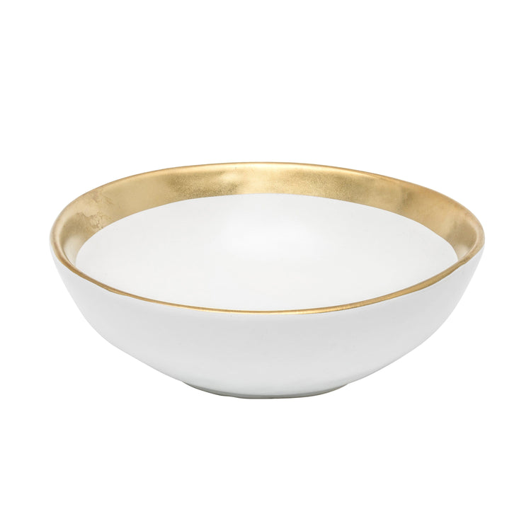Euro White Gold Border Dining Bowl - Large - Bowl