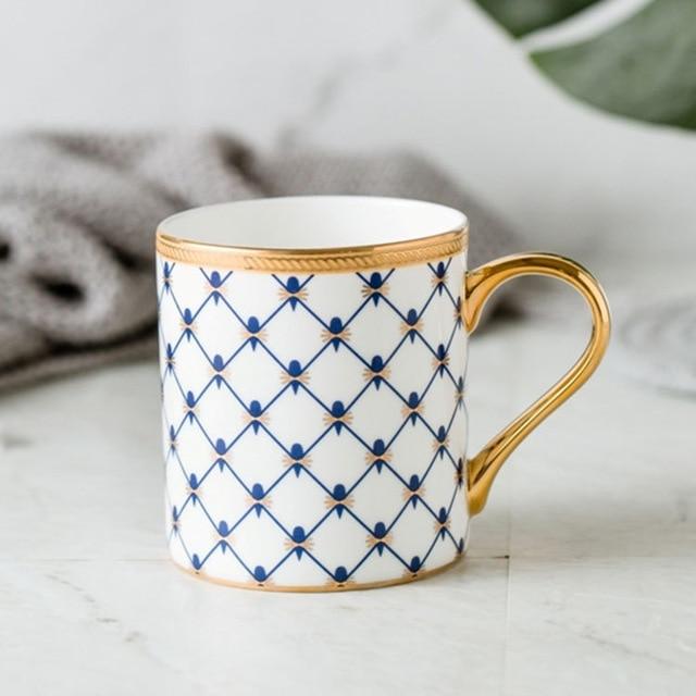 Exotic Gold Handle Mug - Blue - Mug